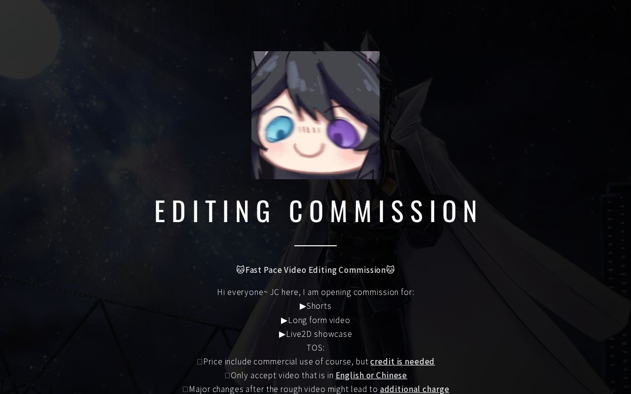 Edit Commissions Post Editing Commission